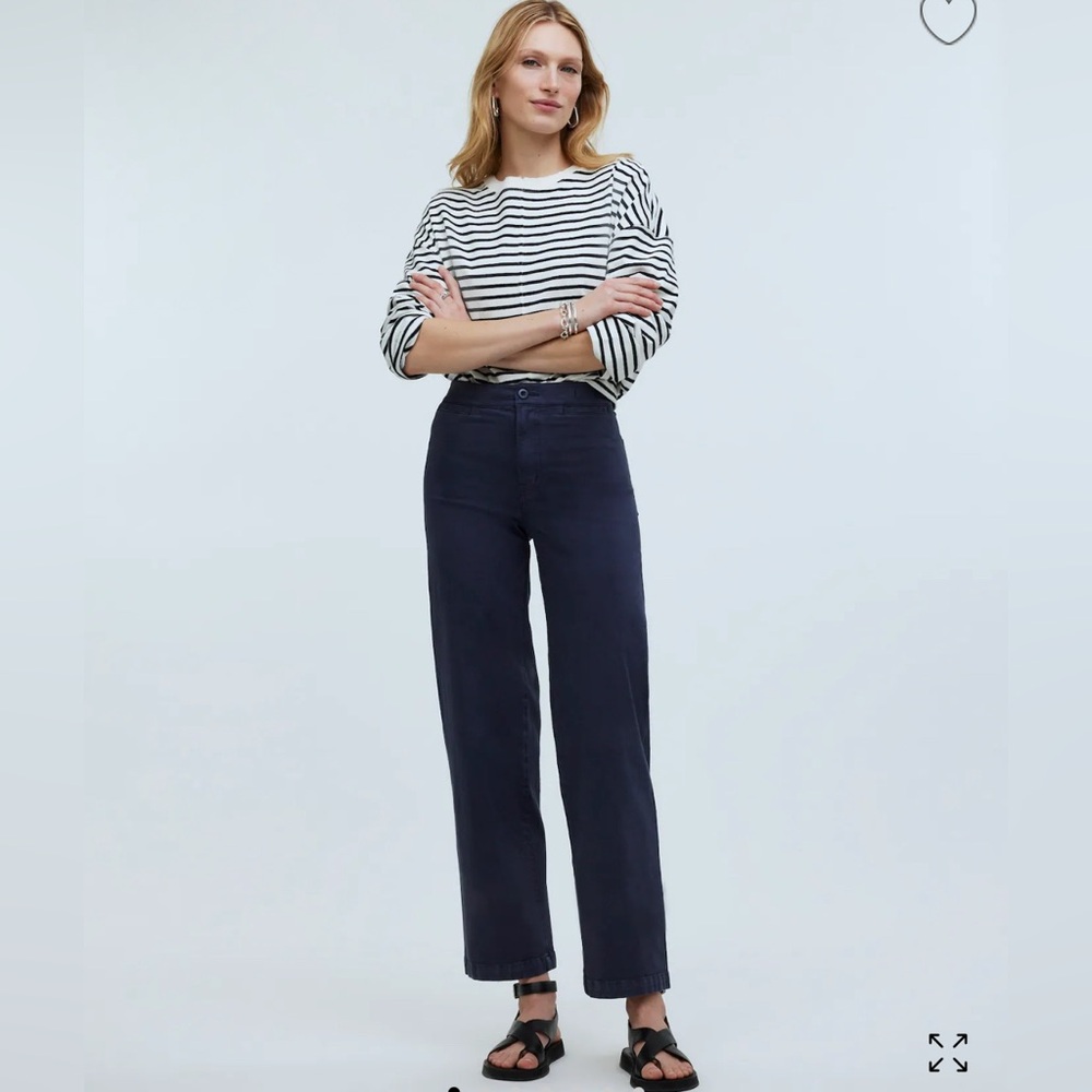 Madewell Emmett Wide Leg Crop Pants in Charcoal